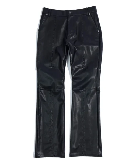 Cyber Scar Leather Pants – front view