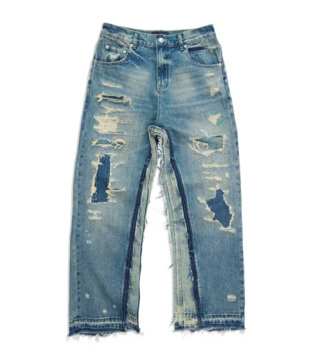 Layered Distressed Jeans – front view