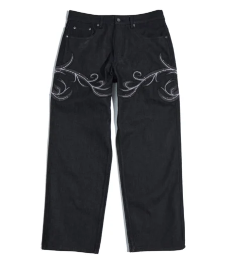 Leather Patch Vine Jeans – front view