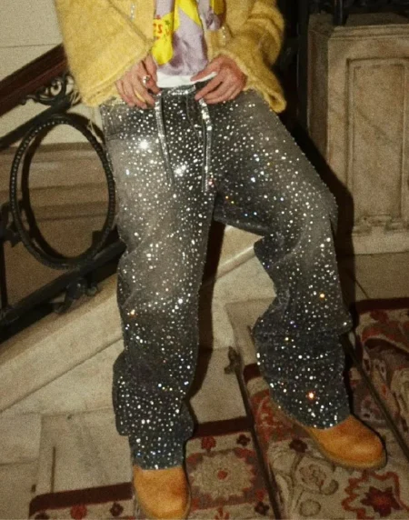 20K Swarovski Diamond Pants Black – front view