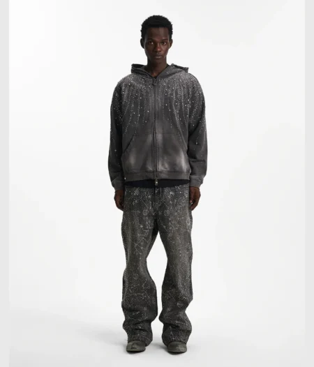 20K Stellar Diamond Hoodie Gray – back view
