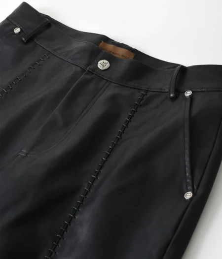 Cyber Scar Leather Pants – back view