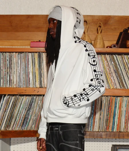 Crystal Notes Raglan Hoodie White – alternate view