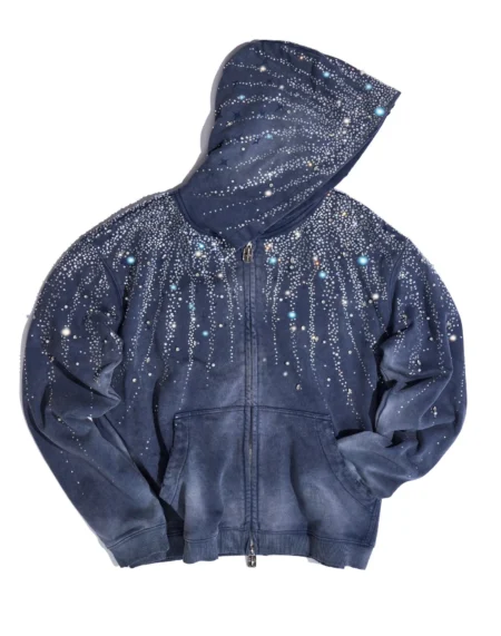 20K Stellar Diamond Hoodie Blue – front view